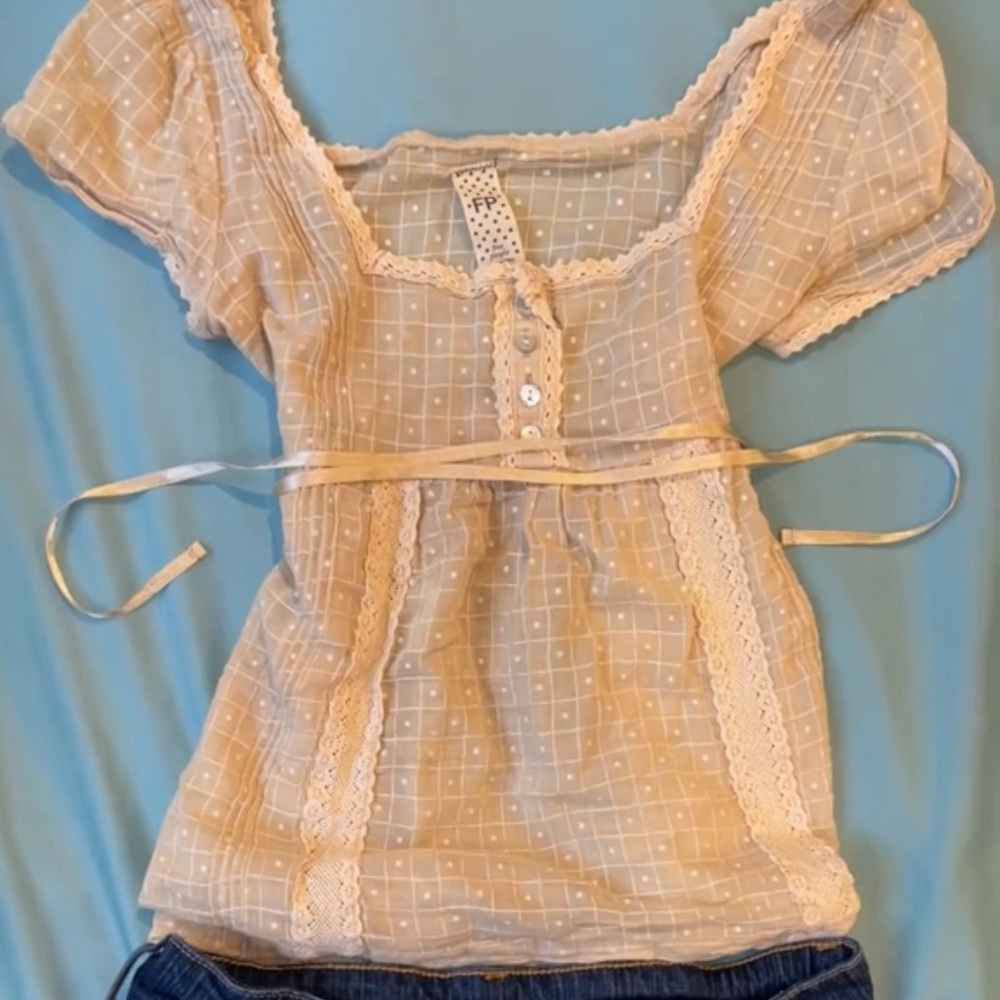 free people lace babydoll top